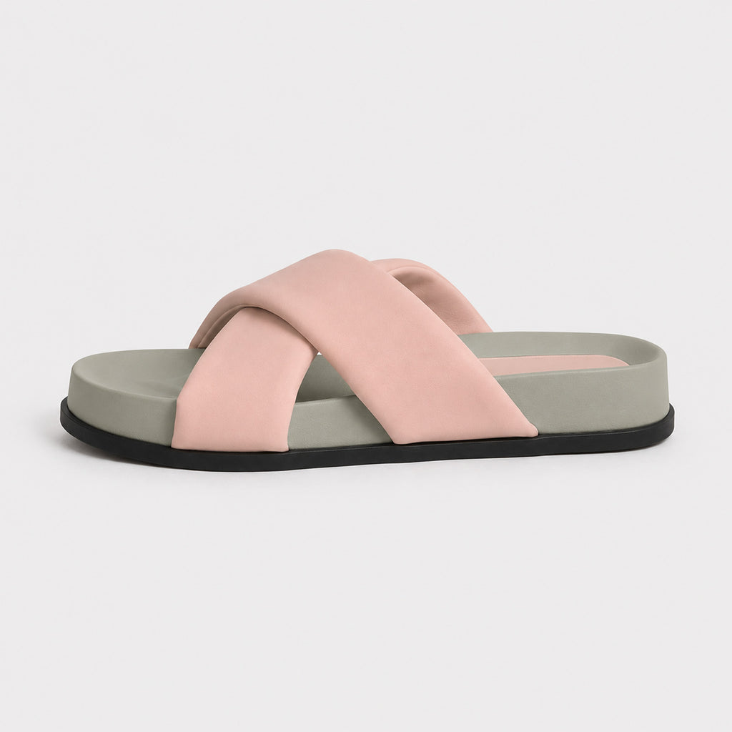 Monvaline | Women's Microfiber Flat Slide Sandals for Casual Summer Wear