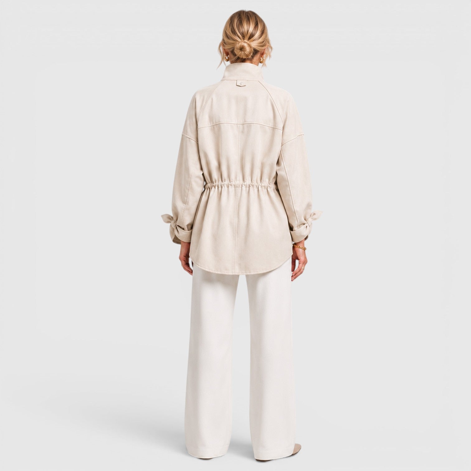 Monvaline | Women's Mid Length Loose Trench Coat for Office and Travel
