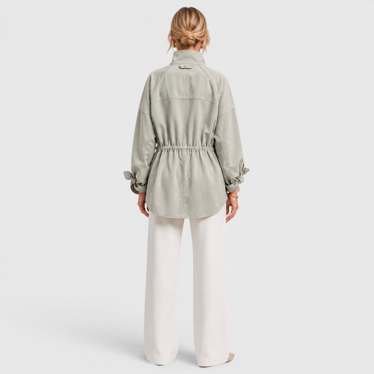 Monvaline | Women's Mid Length Loose Trench Coat for Office and Travel