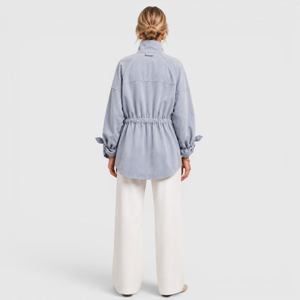 Monvaline | Women's Mid Length Loose Trench Coat for Office and Travel
