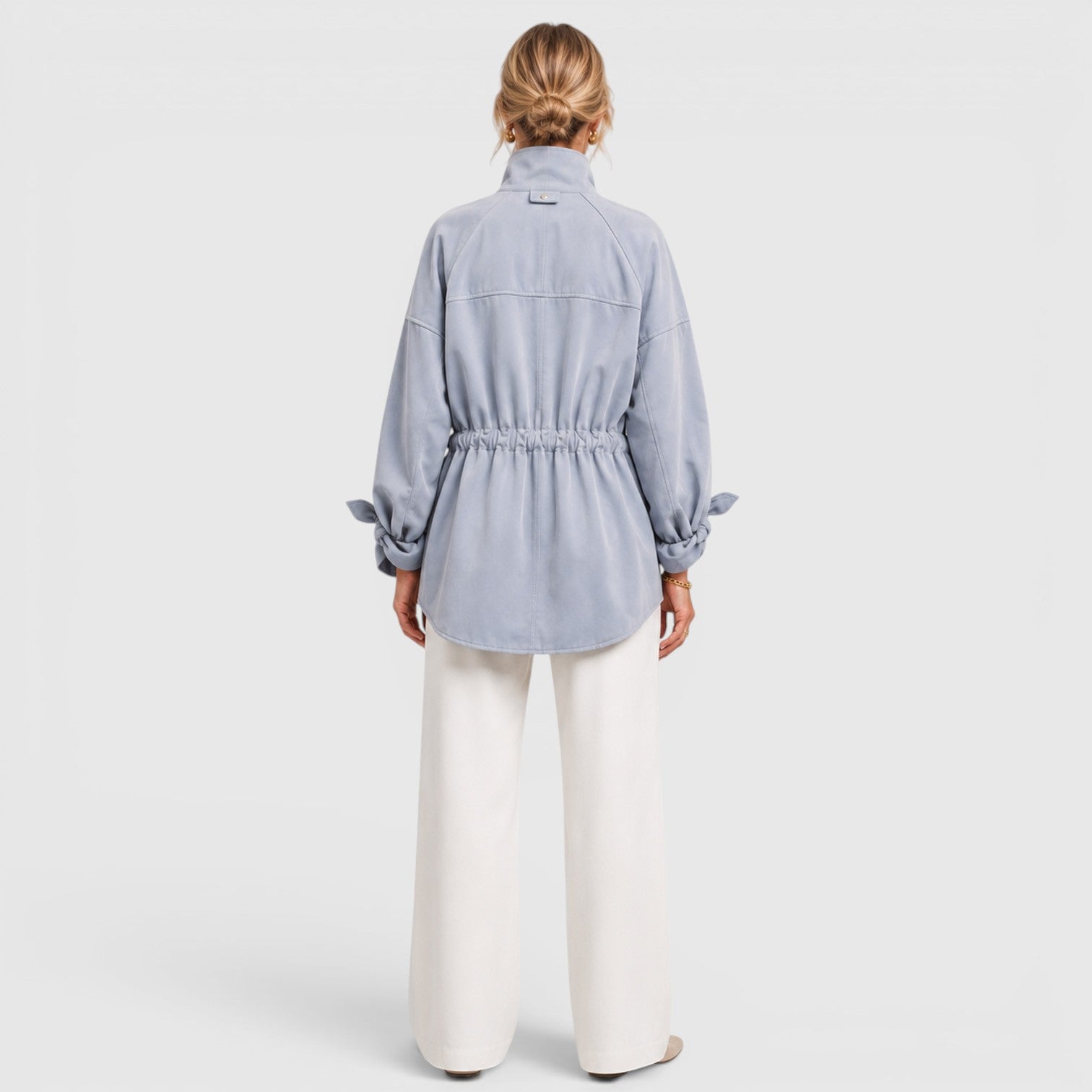 Monvaline | Women's Mid Length Loose Trench Coat for Office and Travel