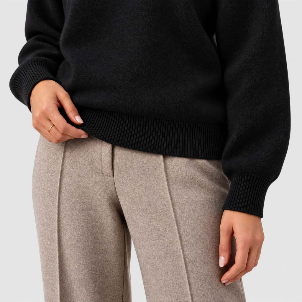 Monvaline | Women's Mock Neck Knit Sweater Long Sleeve