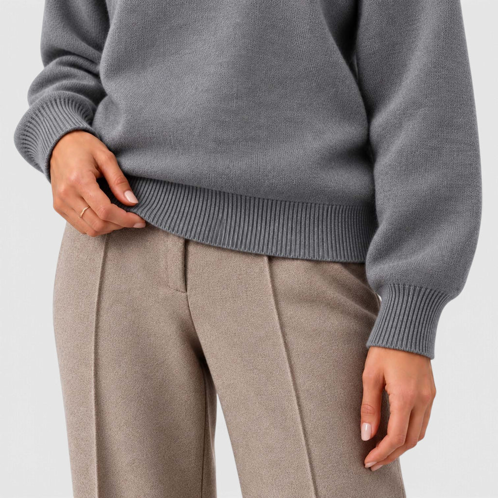 Monvaline | Women's Mock Neck Knit Sweater Long Sleeve