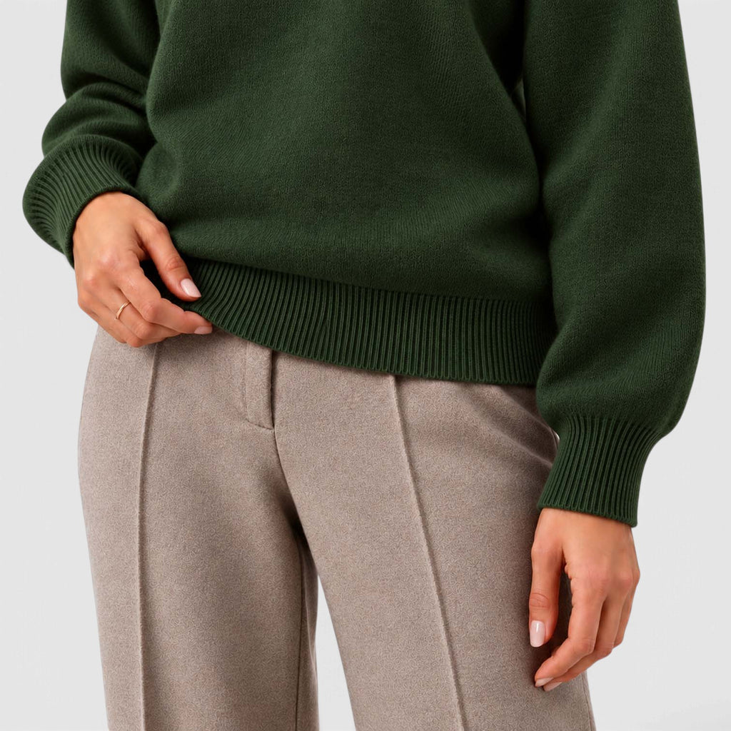 Monvaline | Women's Mock Neck Knit Sweater Long Sleeve