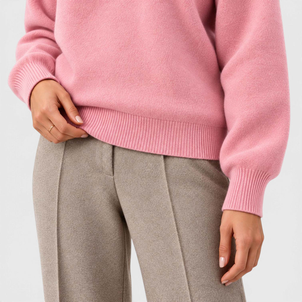 Monvaline | Women's Mock Neck Knit Sweater Long Sleeve