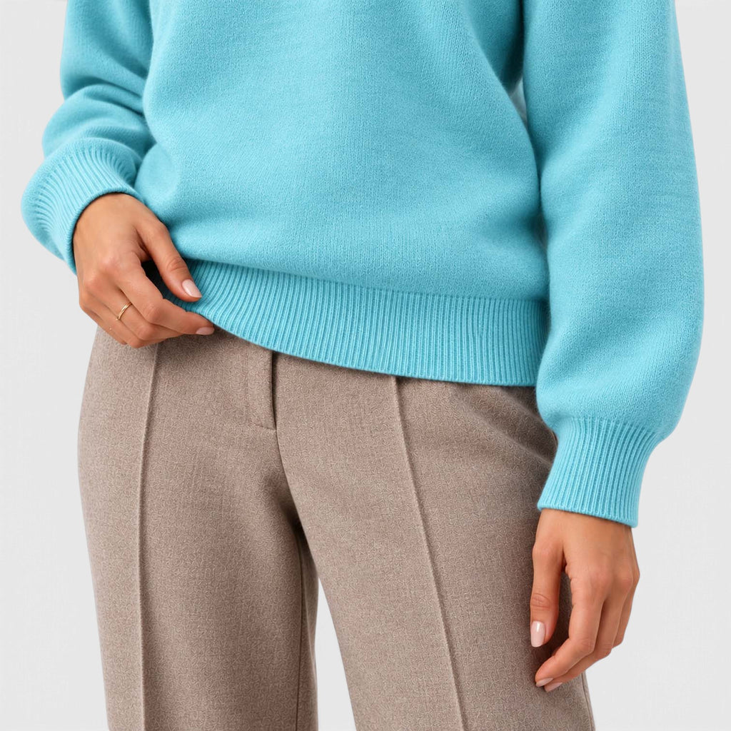 Monvaline | Women's Mock Neck Knit Sweater Long Sleeve