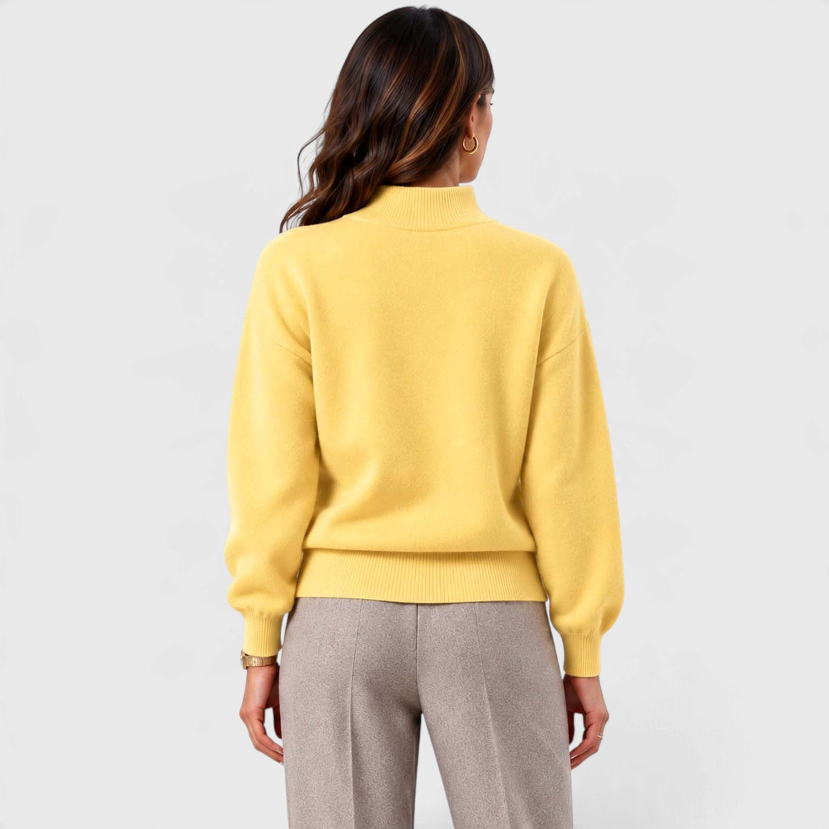 Monvaline | Women's Mock Neck Knit Sweater Long Sleeve