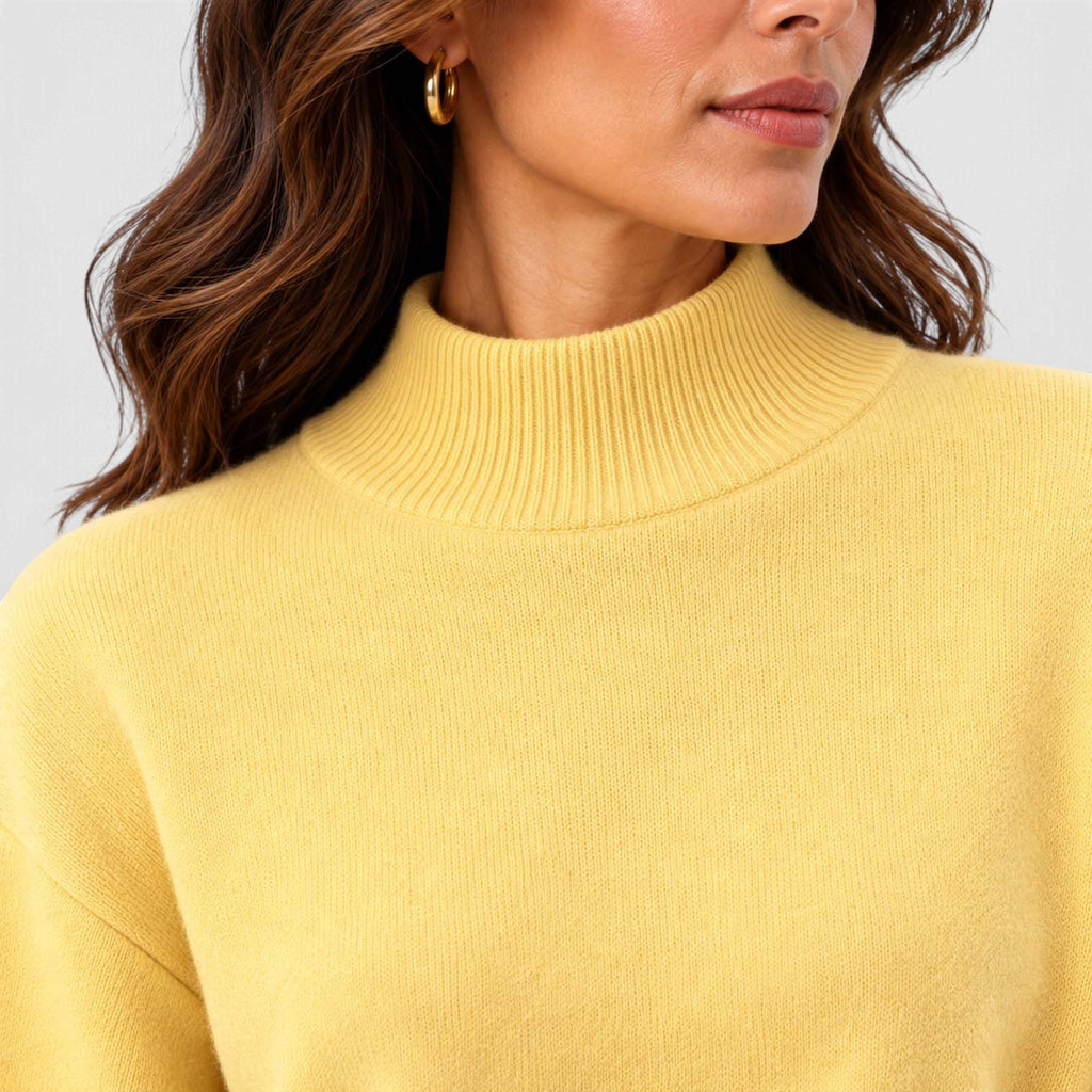 Monvaline | Women's Mock Neck Knit Sweater Long Sleeve