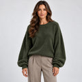 Monvaline | Women's Oversized Winter Jumper – Soft Knit Crew Neck
