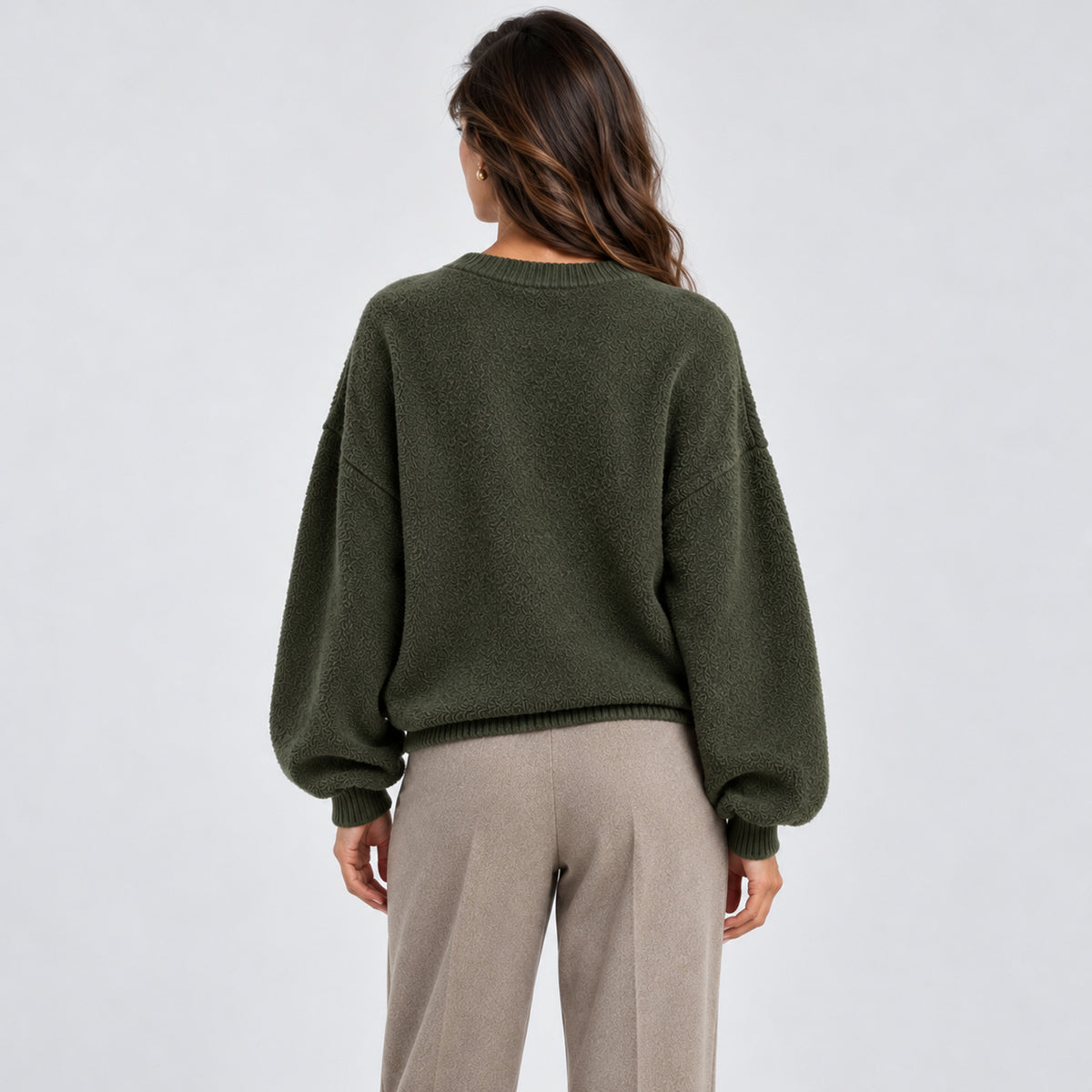 Monvaline | Women's Oversized Winter Jumper – Soft Knit Crew Neck