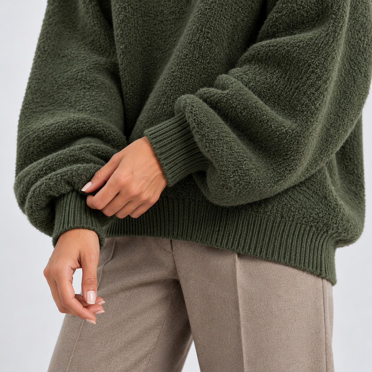 Monvaline | Women's Oversized Winter Jumper – Soft Knit Crew Neck