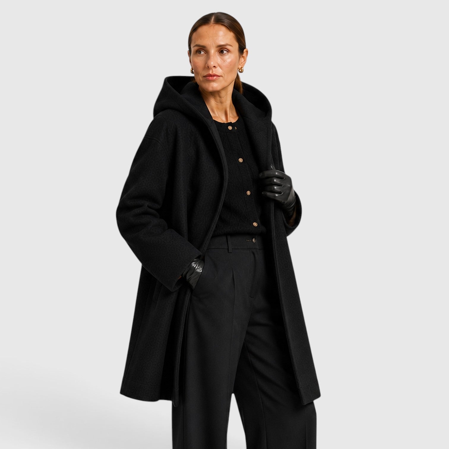 Monvaline | Women's Oversized Wool Coat – Relaxed Longline Fit