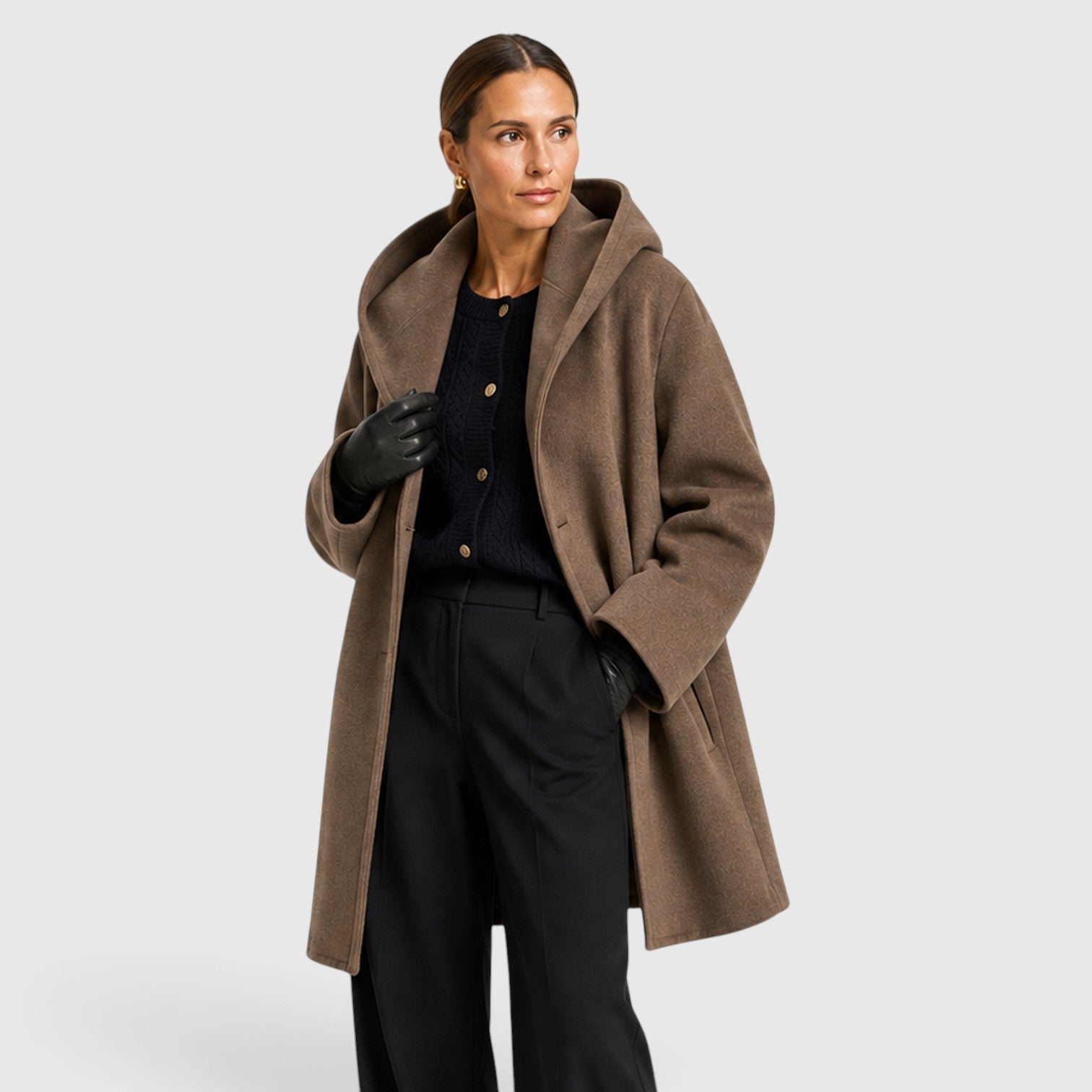 Monvaline | Women's Oversized Wool Coat – Relaxed Longline Fit