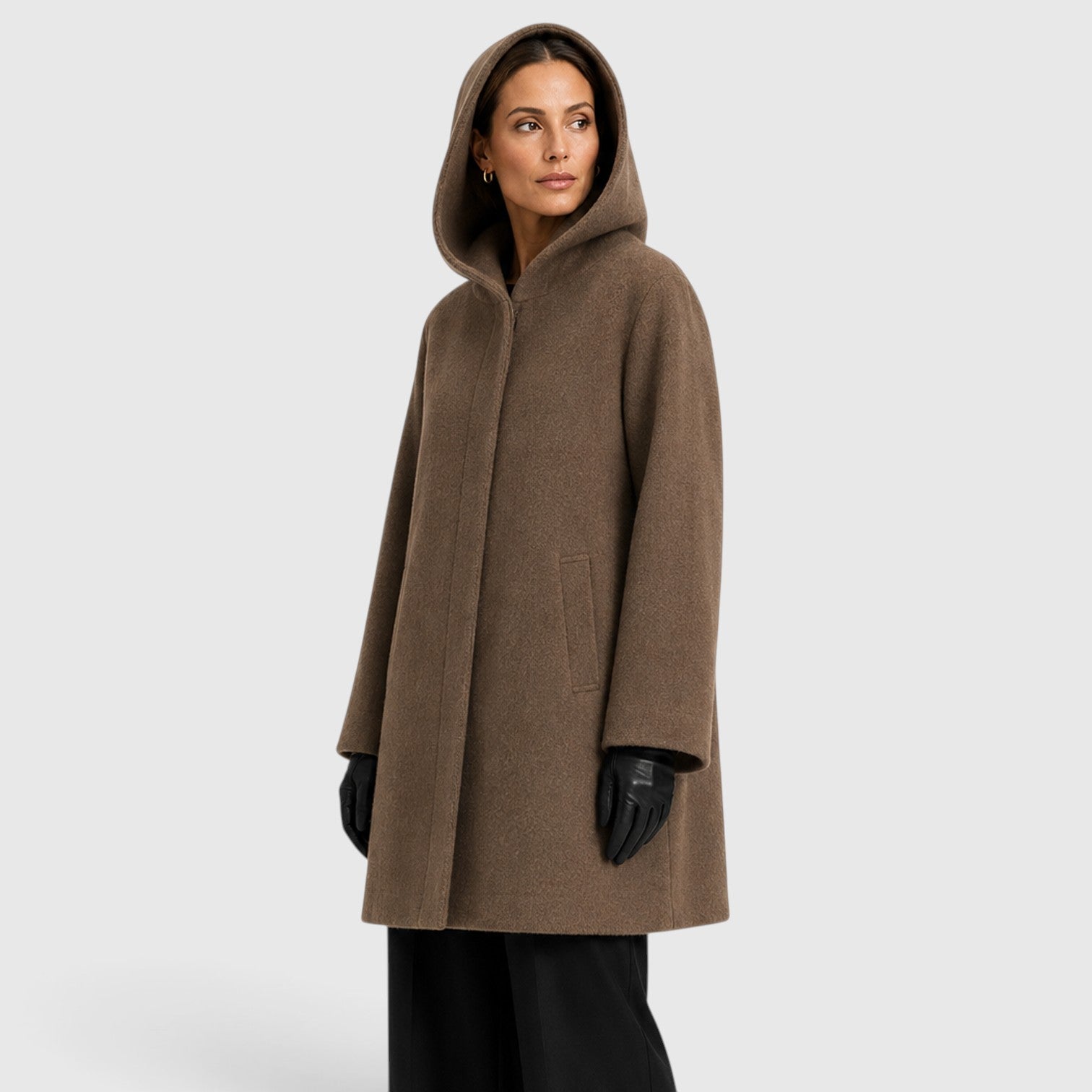 Monvaline | Women's Oversized Wool Coat – Relaxed Longline Fit