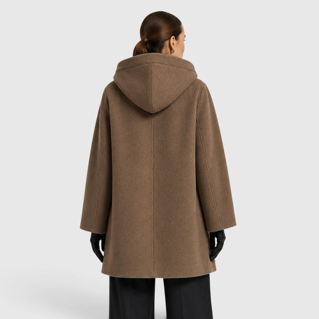 Monvaline | Women's Oversized Wool Coat – Relaxed Longline Fit
