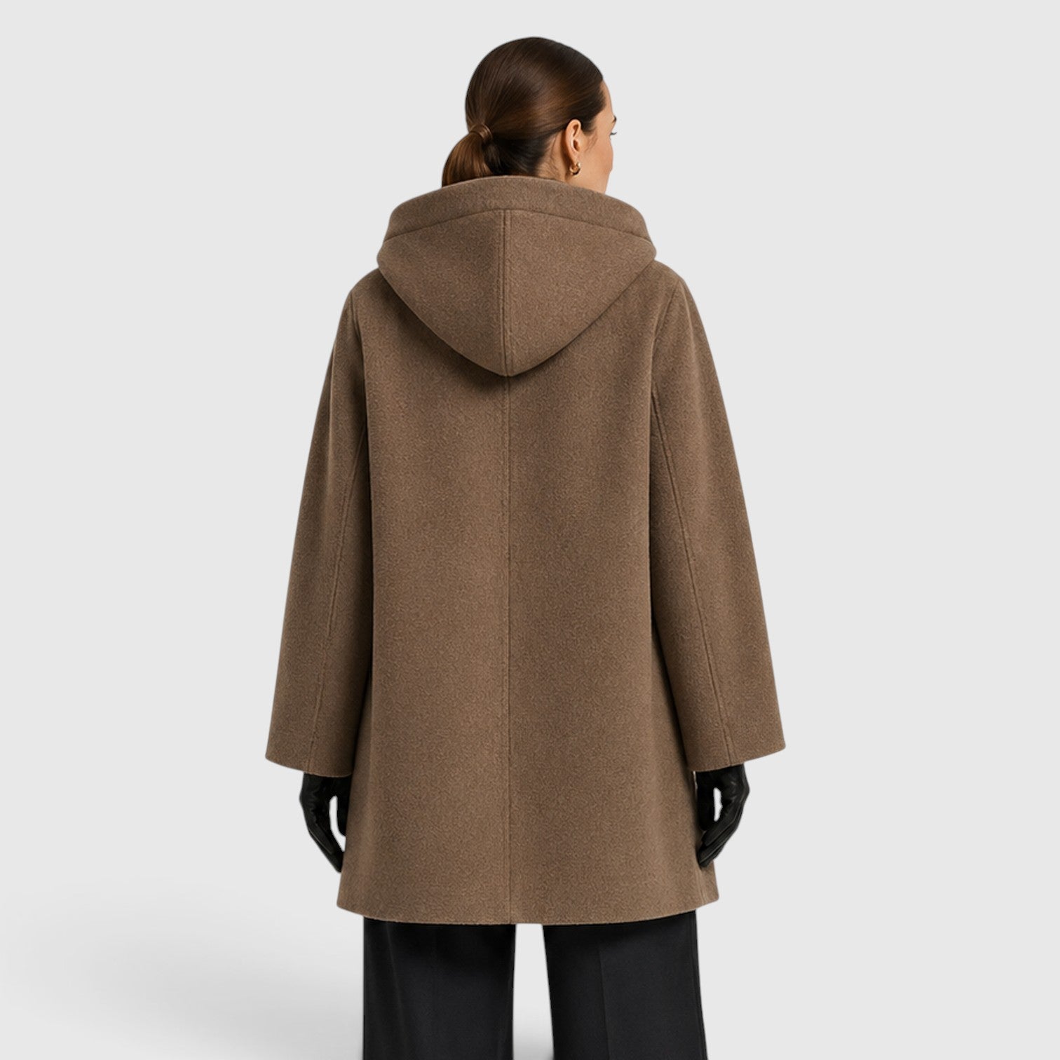 Monvaline | Women's Oversized Wool Coat – Relaxed Longline Fit