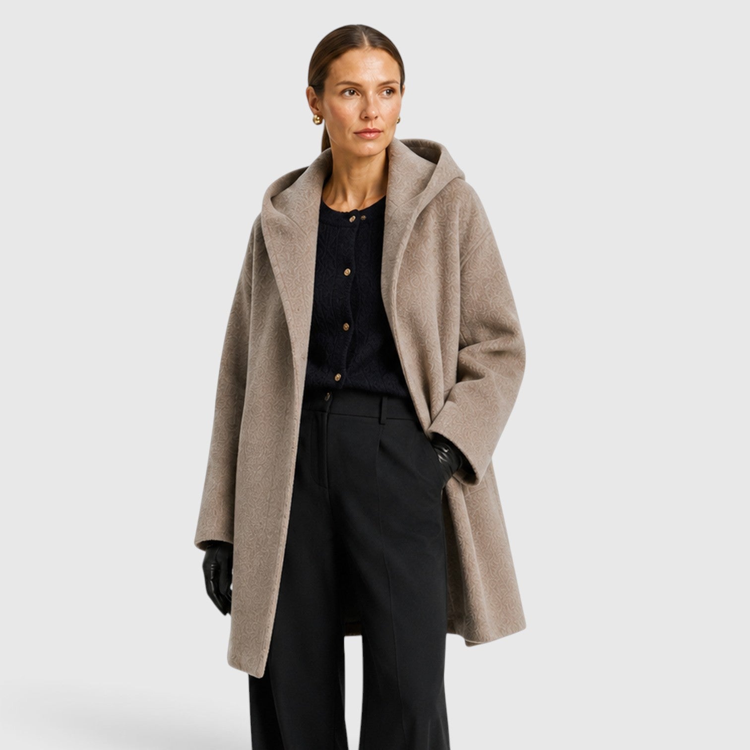 Monvaline | Women's Oversized Wool Coat – Relaxed Longline Fit