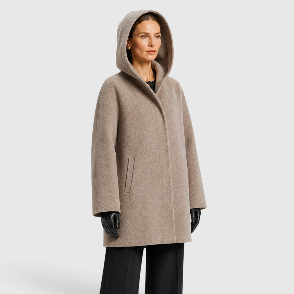 Monvaline | Women's Oversized Wool Coat – Relaxed Longline Fit