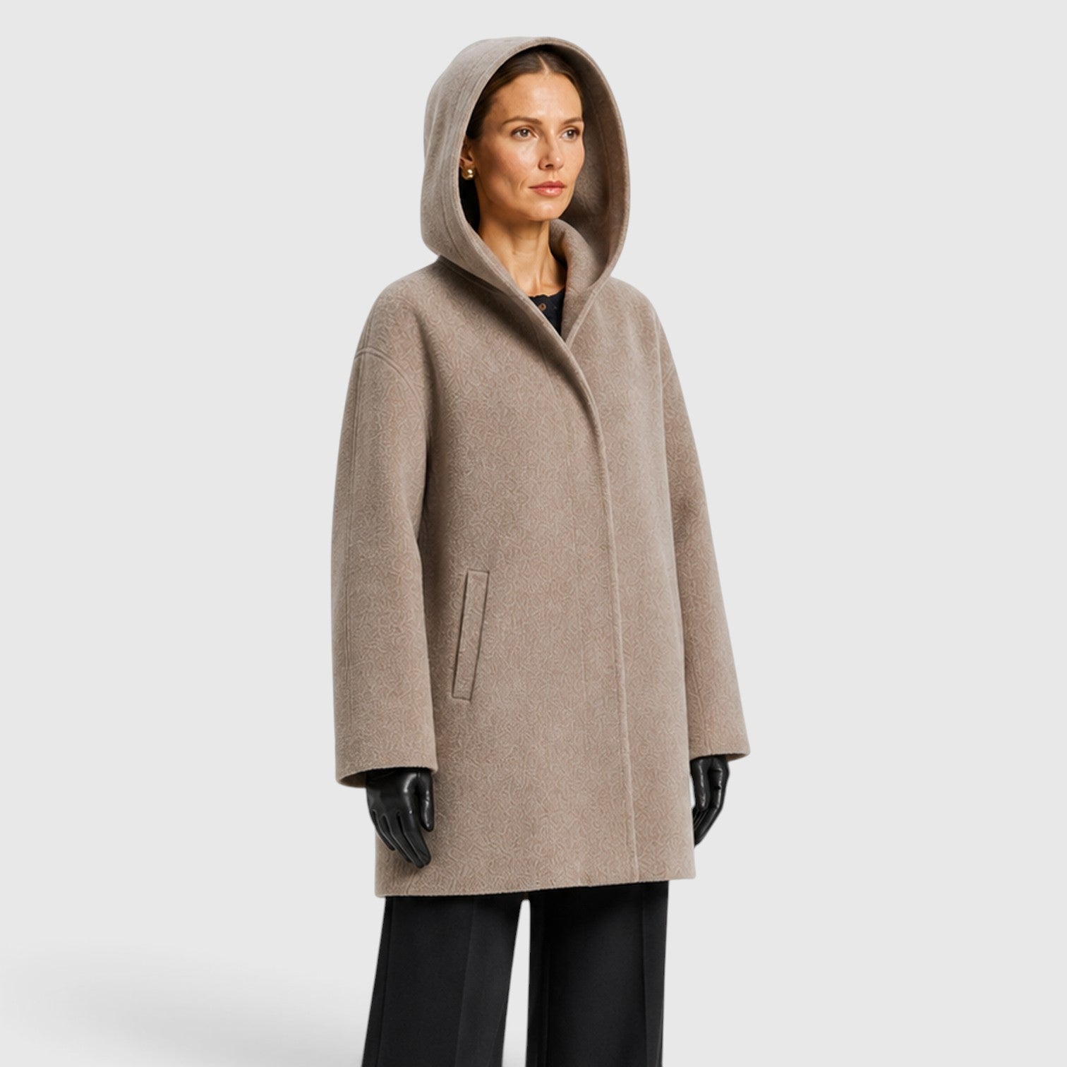 Monvaline | Women's Oversized Wool Coat – Relaxed Longline Fit