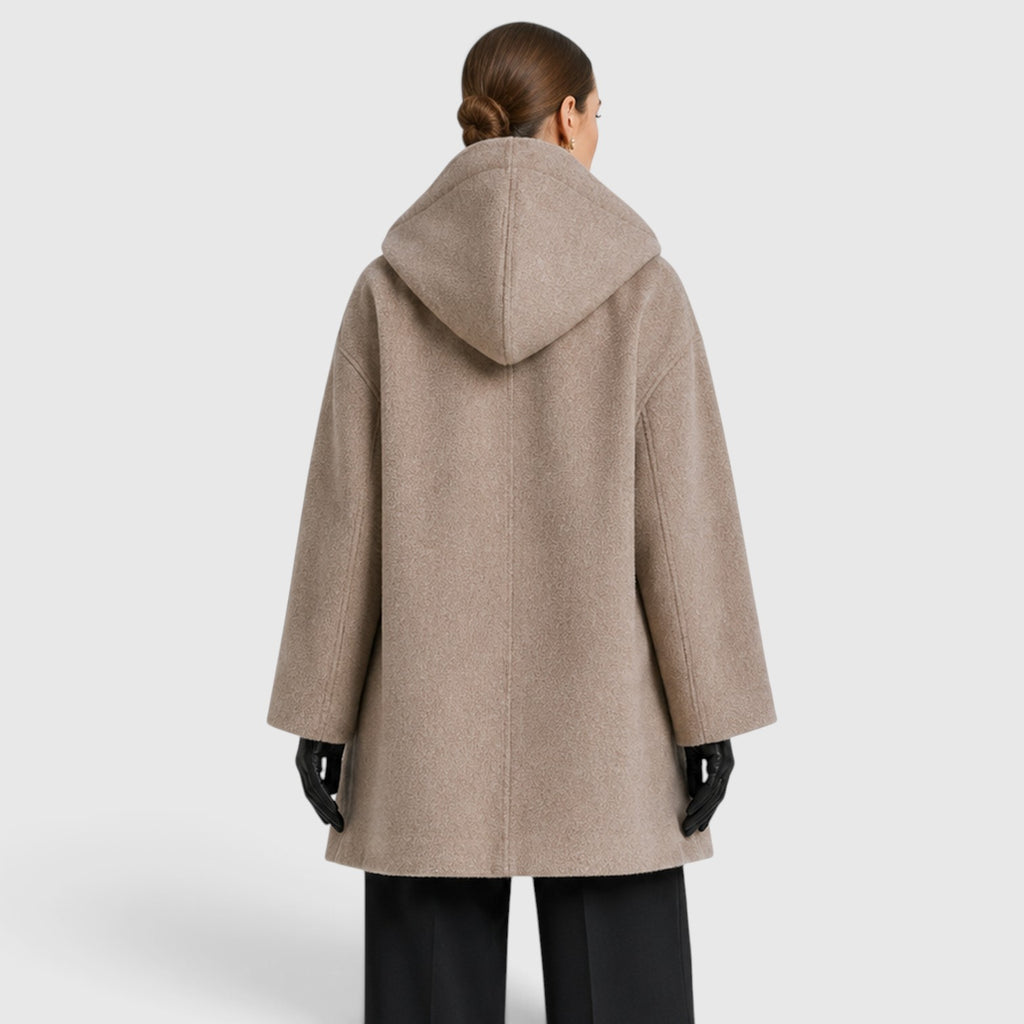 Monvaline | Women's Oversized Wool Coat – Relaxed Longline Fit