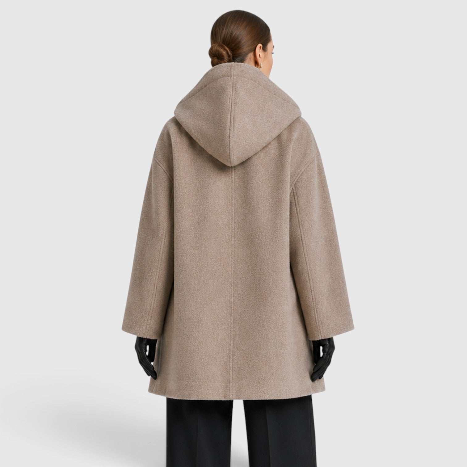 Monvaline | Women's Oversized Wool Coat – Relaxed Longline Fit