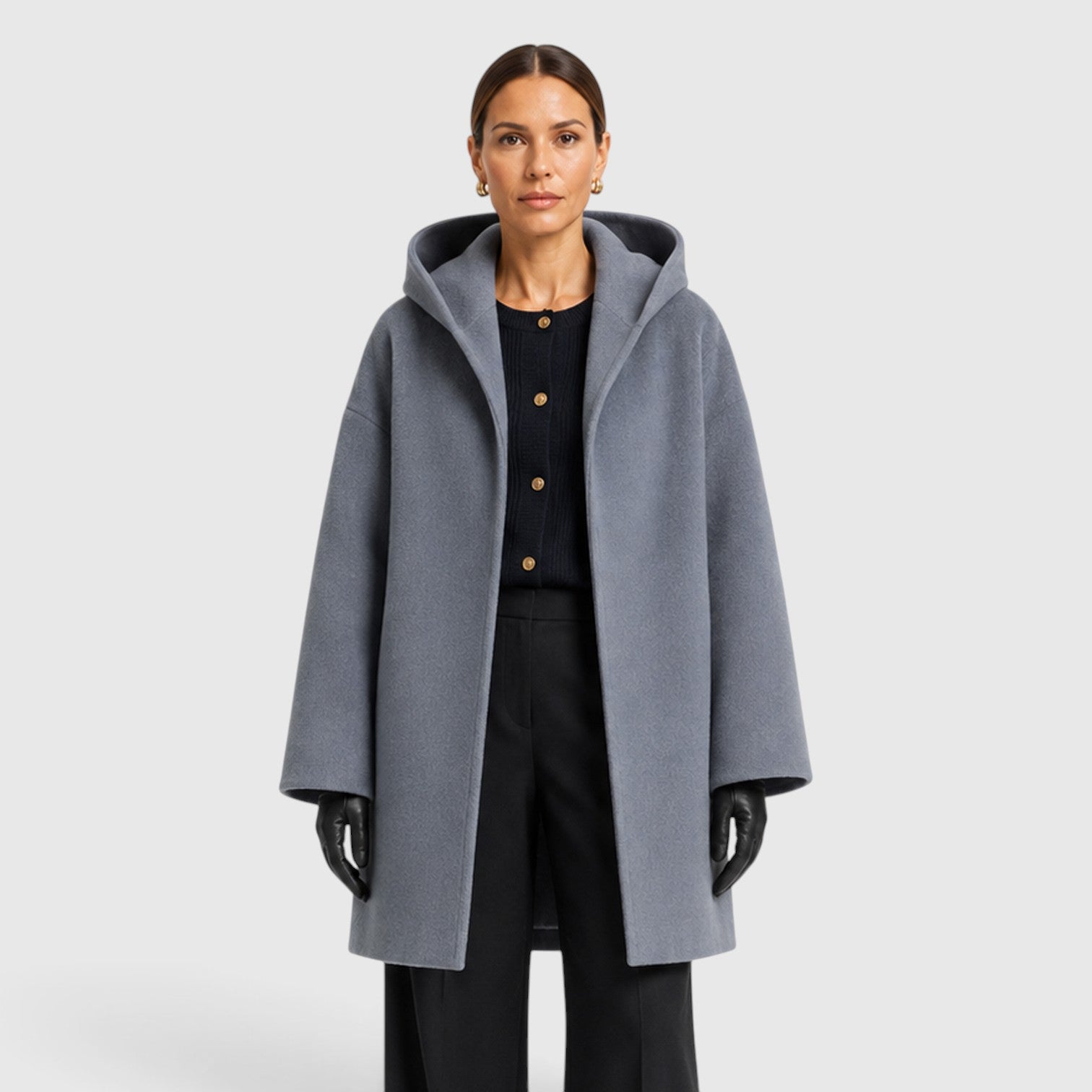 Monvaline | Women's Oversized Wool Coat – Relaxed Longline Fit