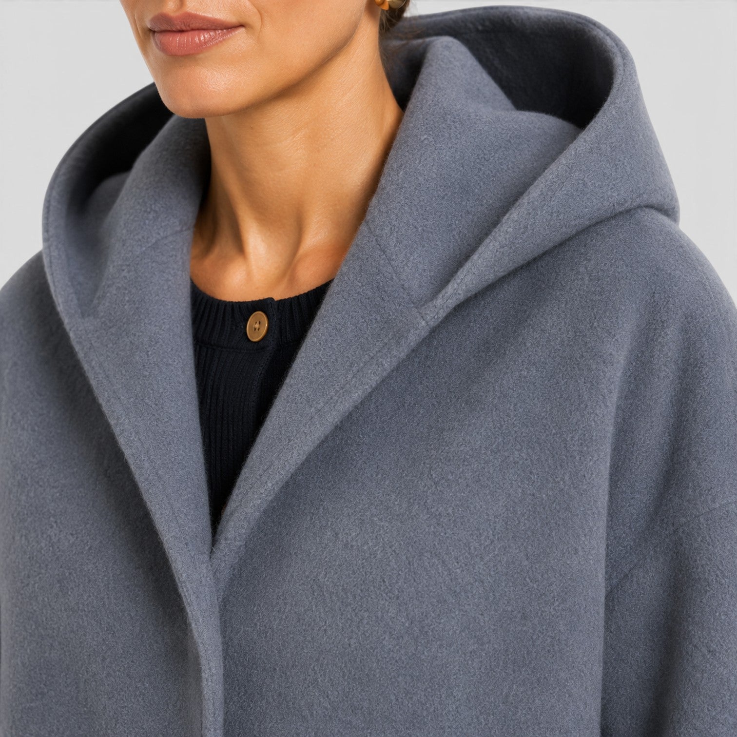 Monvaline | Women's Oversized Wool Coat – Relaxed Longline Fit