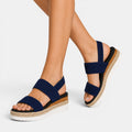 Monvaline | Women's Platform Wedge Sandals Round Toe Casual Summer Shoes