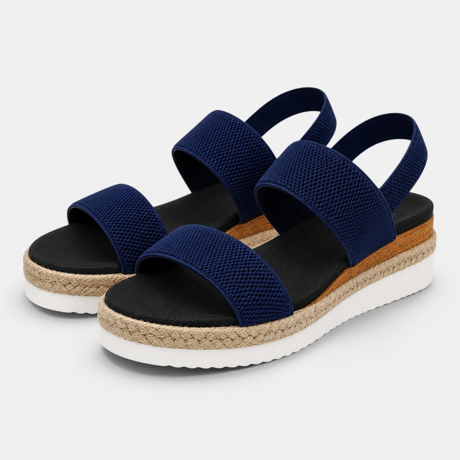 Monvaline | Women's Platform Wedge Sandals Round Toe Casual Summer Shoes