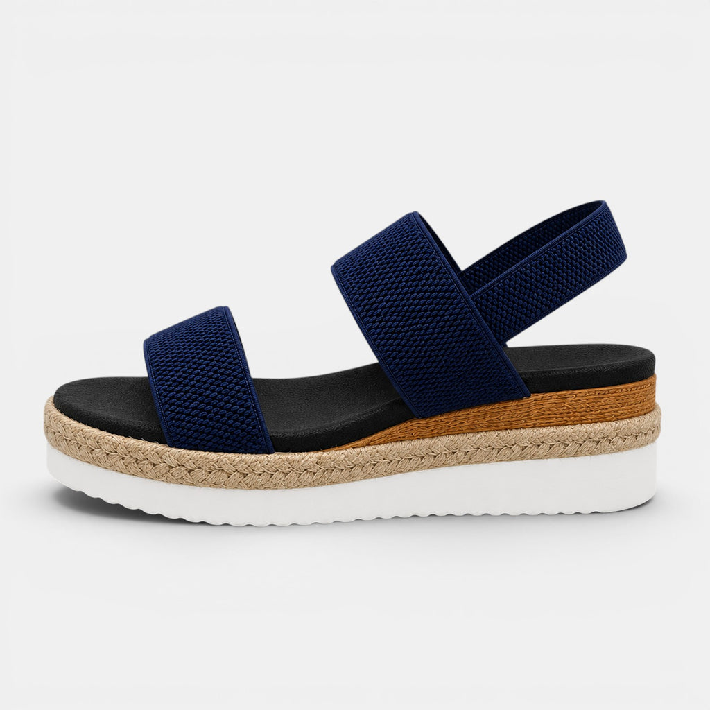 Monvaline | Women's Platform Wedge Sandals Round Toe Casual Summer Shoes