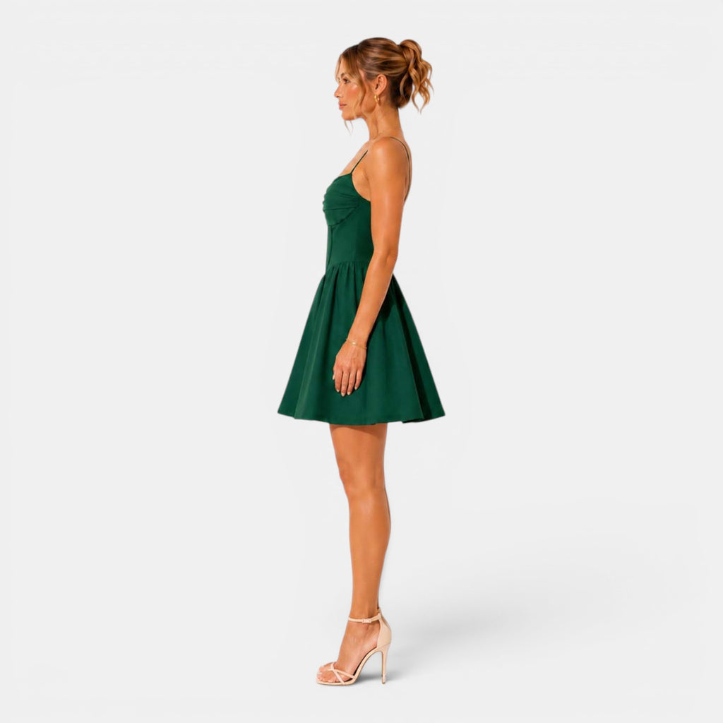 Monvaline | Women's Pleated Cami Dress Lightweight Sleeveless Midi Dress