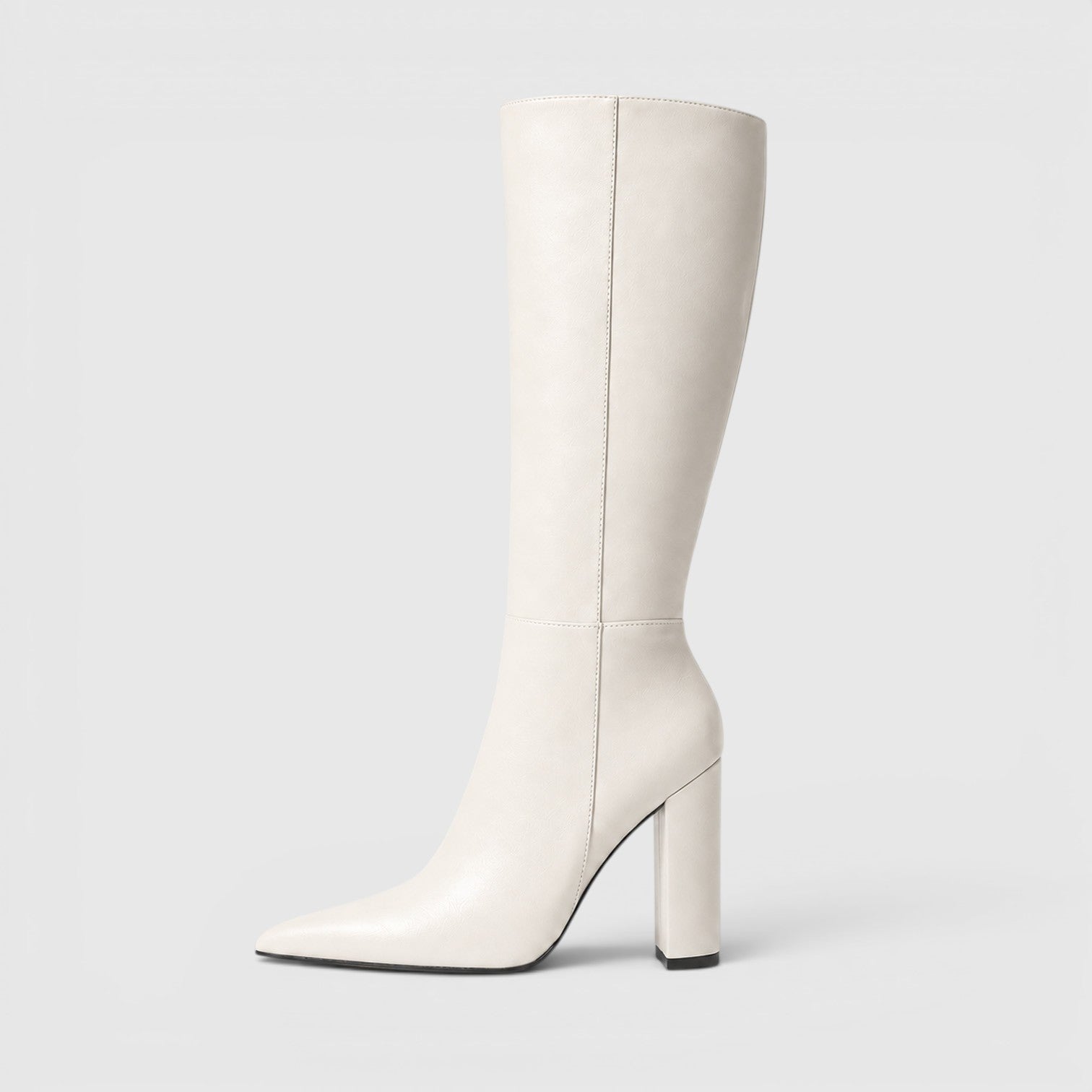 Monvaline | Women's Pointed Toe Chunky Heel Knee High Boots