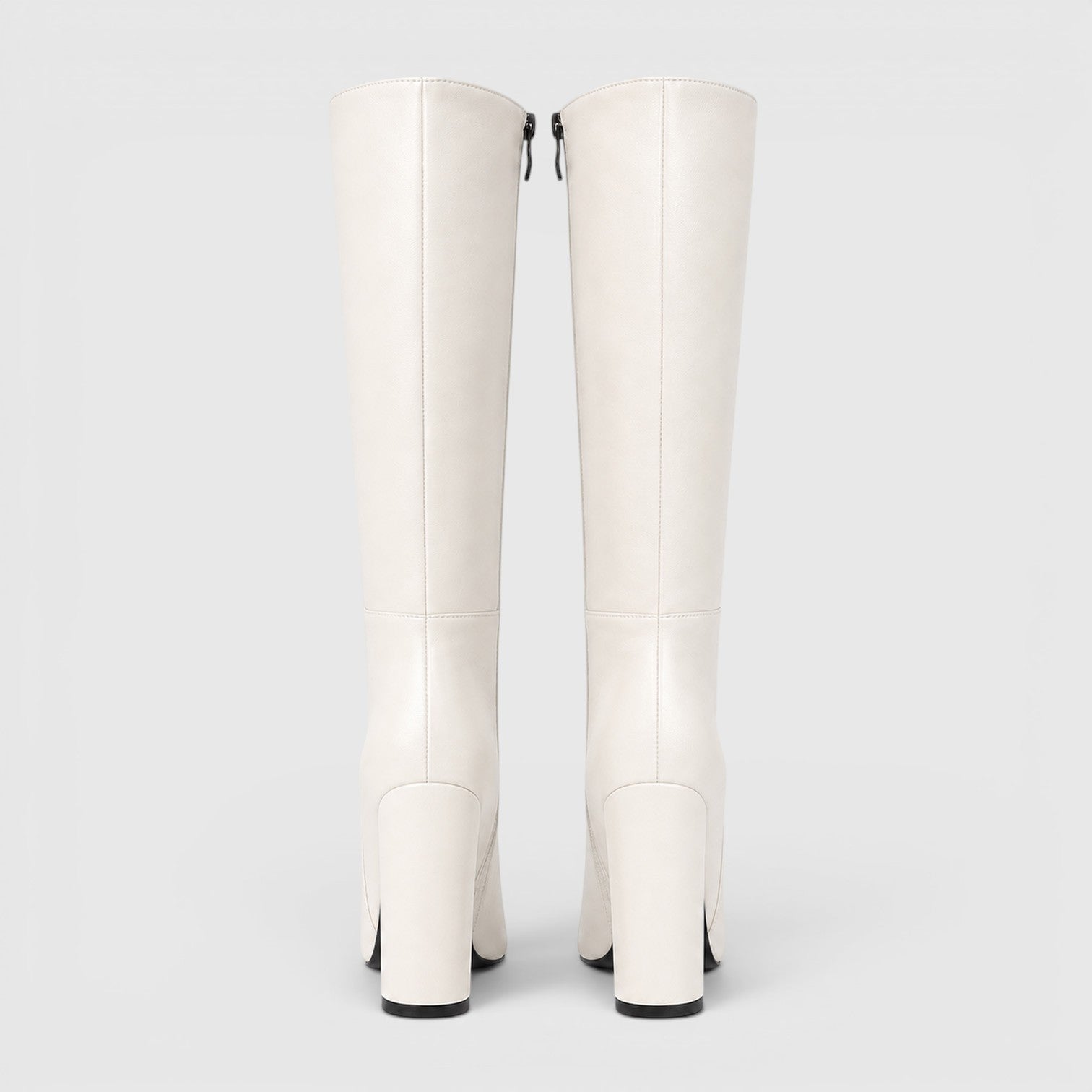 Monvaline | Women's Pointed Toe Chunky Heel Knee High Boots