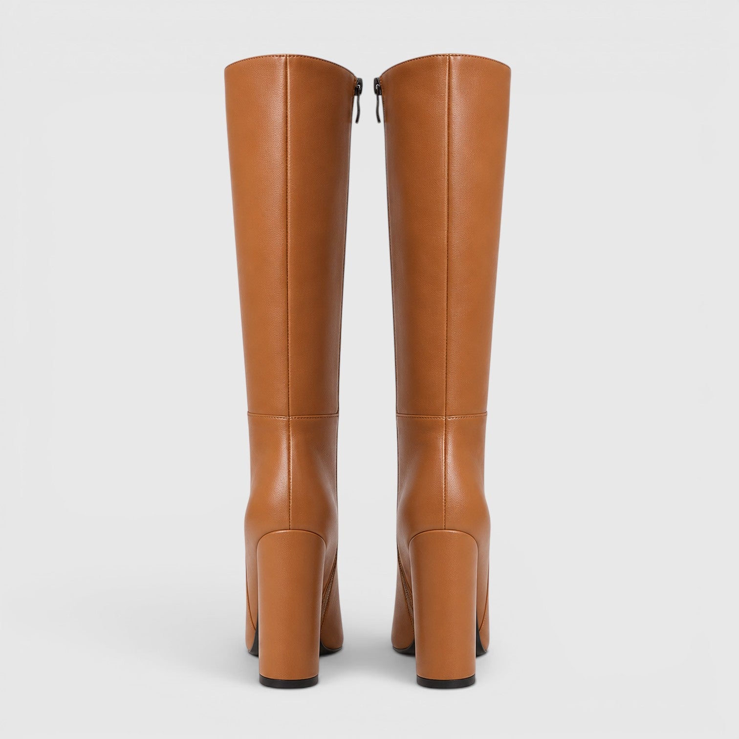 Monvaline | Women's Pointed Toe Chunky Heel Knee High Boots