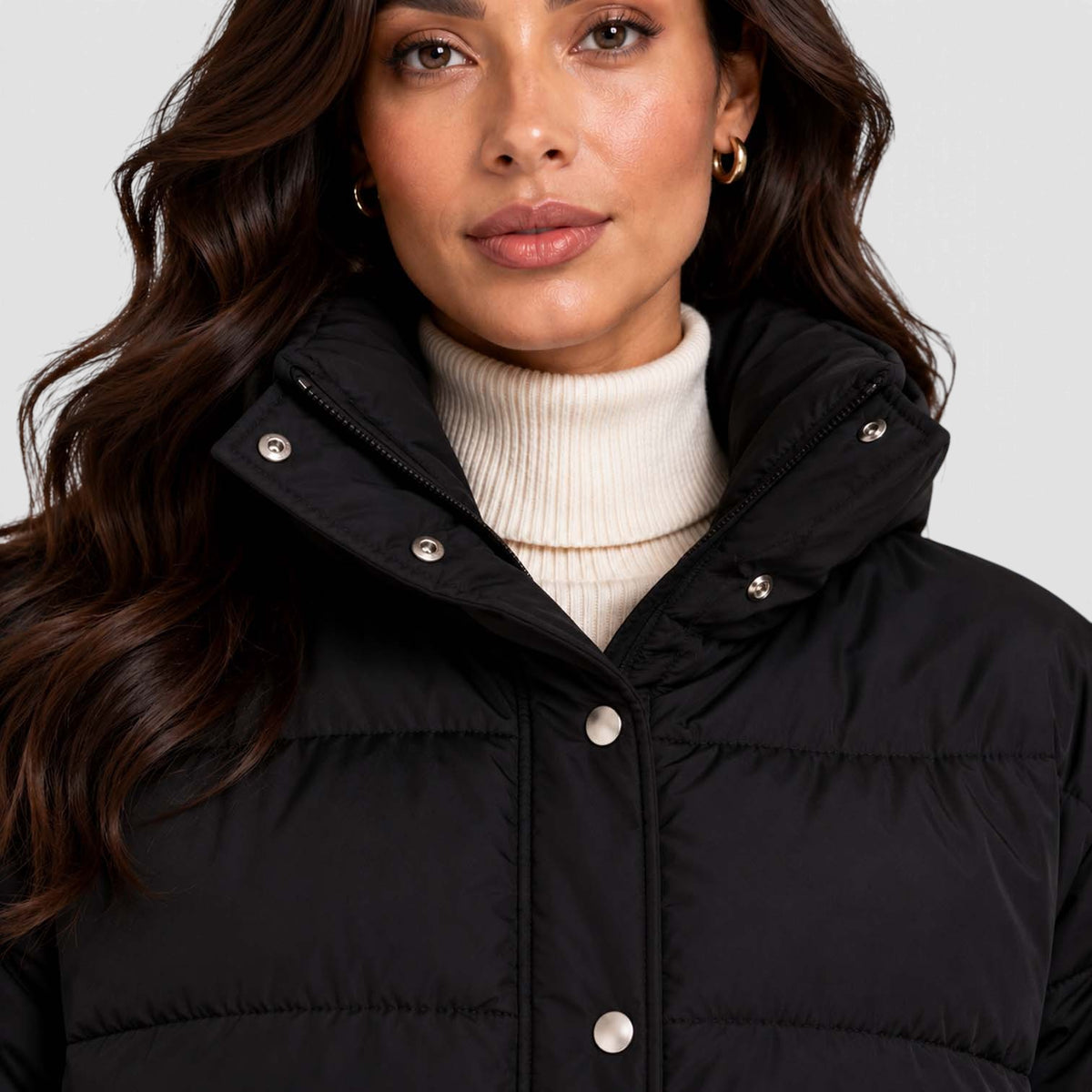 Monvaline | Women's Quilted Cropped Puffer Jacket with Hood