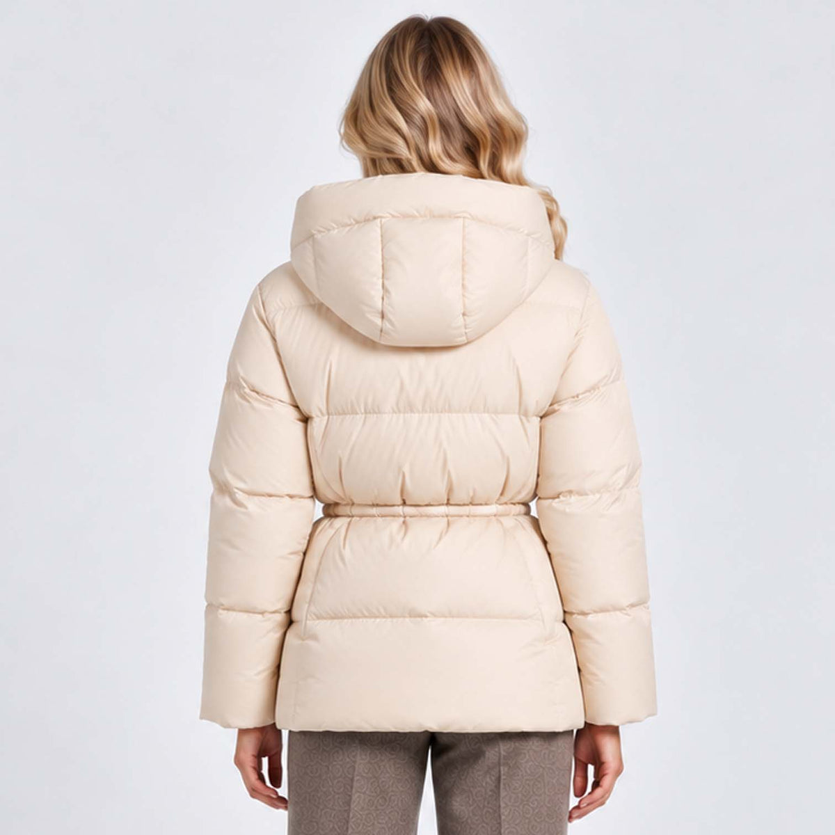 Monvaline | Women's Quilted Puffer Jacket with Drawstring Waist