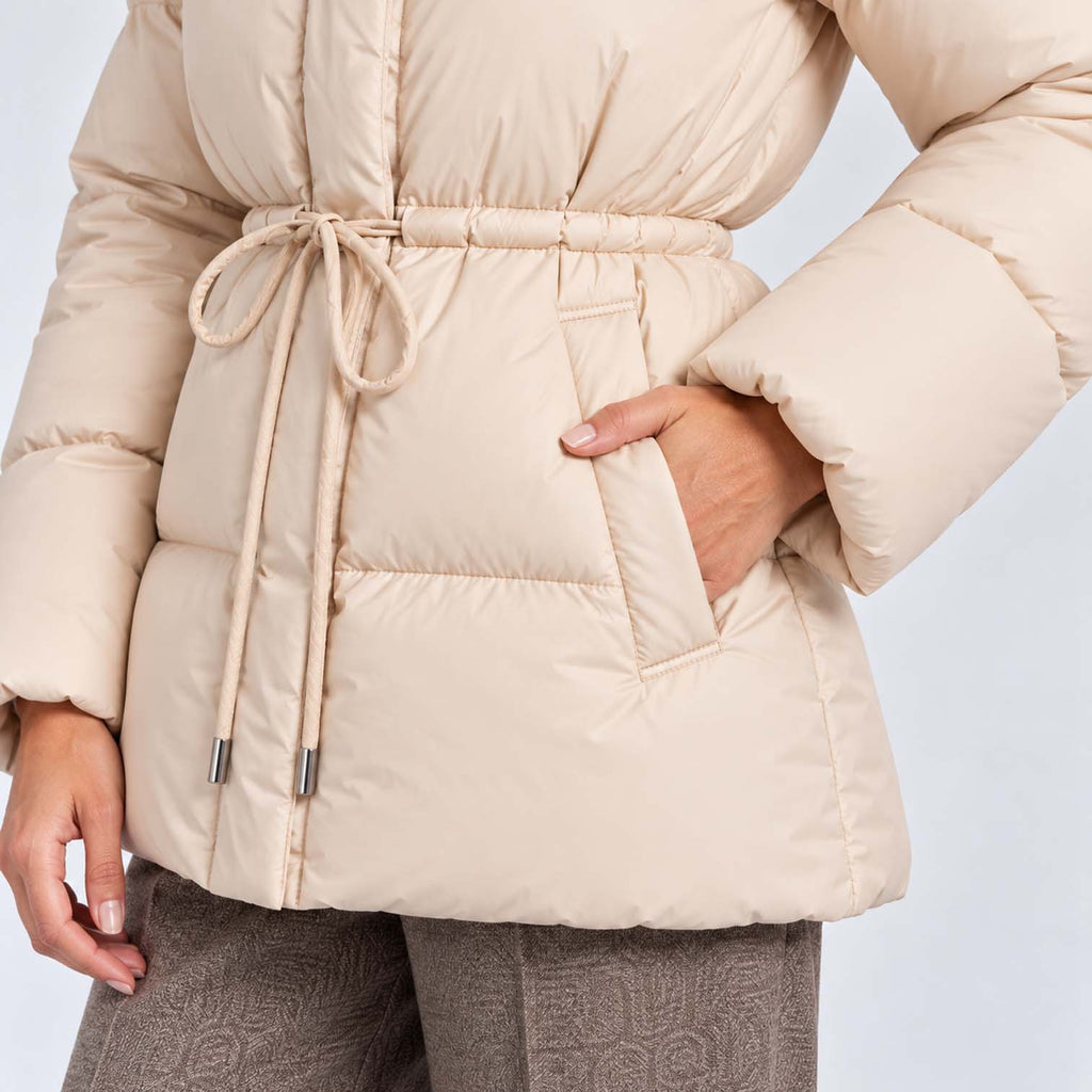 Monvaline | Women's Quilted Puffer Jacket with Drawstring Waist