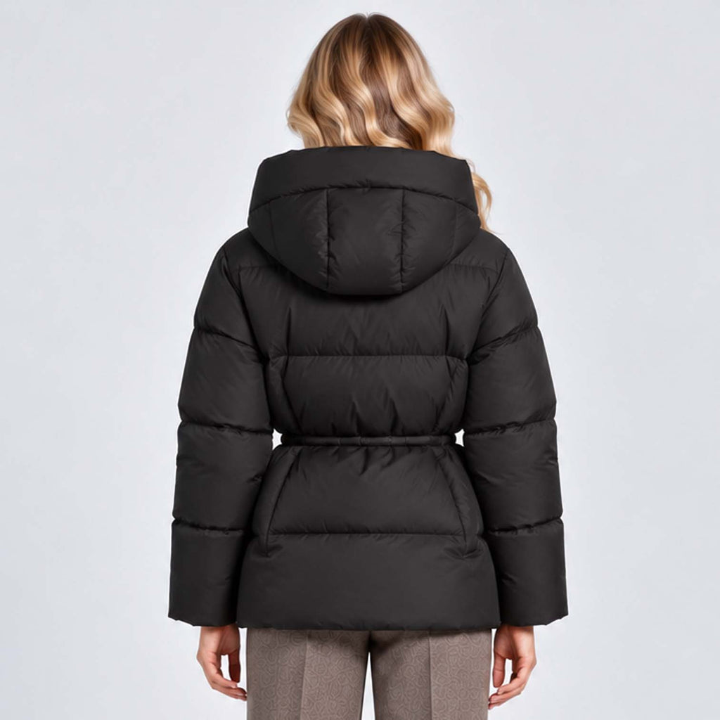 Monvaline | Women's Quilted Puffer Jacket with Drawstring Waist