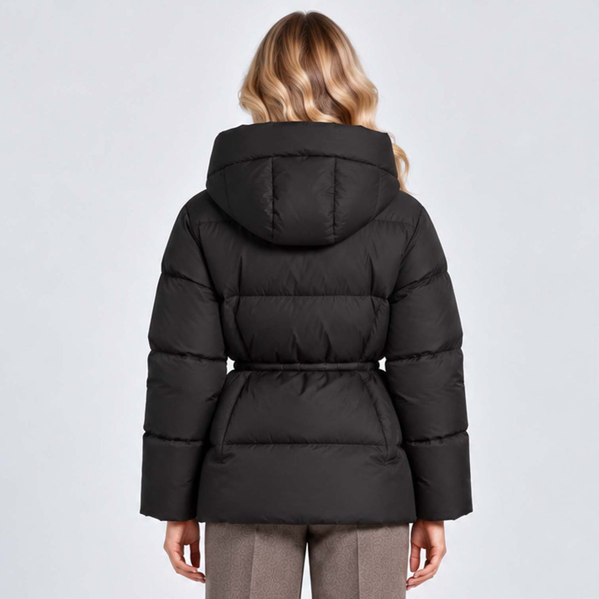 Monvaline | Women's Quilted Puffer Jacket with Drawstring Waist