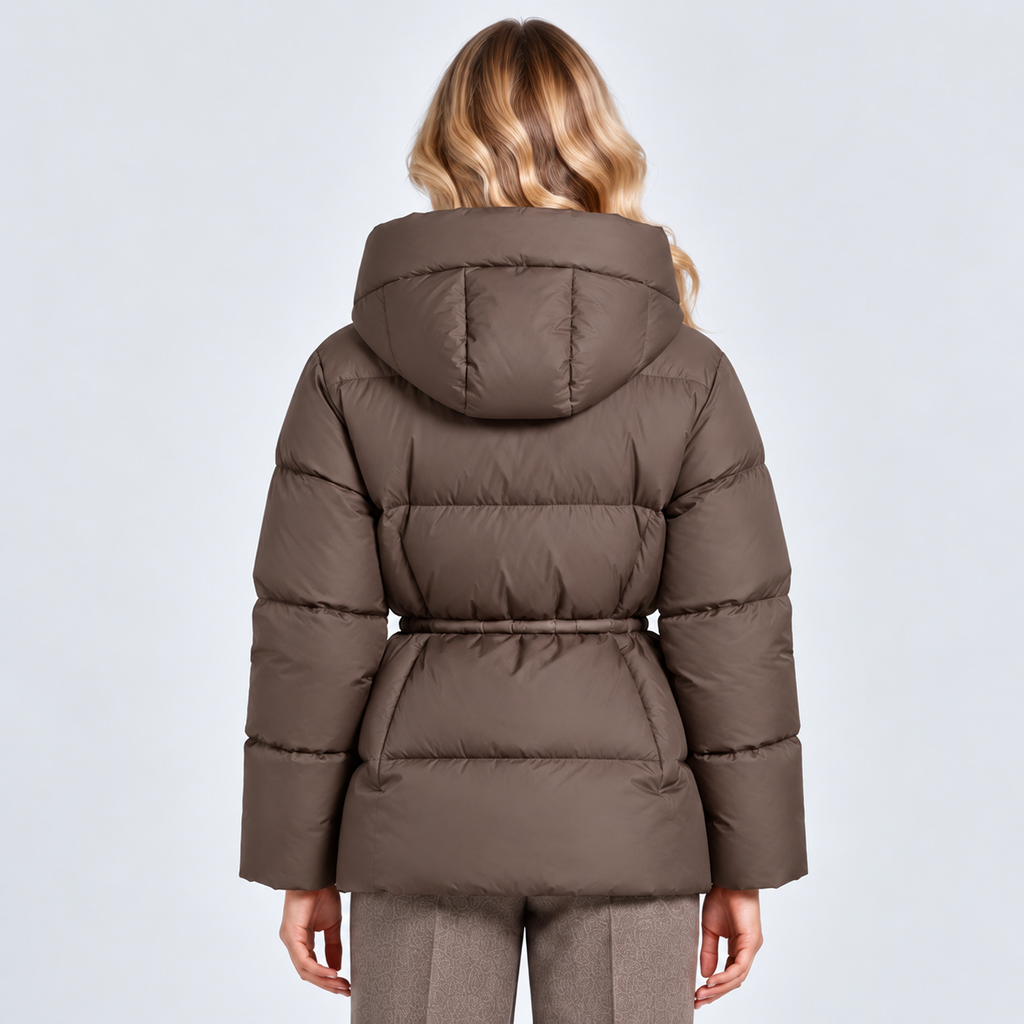 Monvaline | Women's Quilted Puffer Jacket with Drawstring Waist