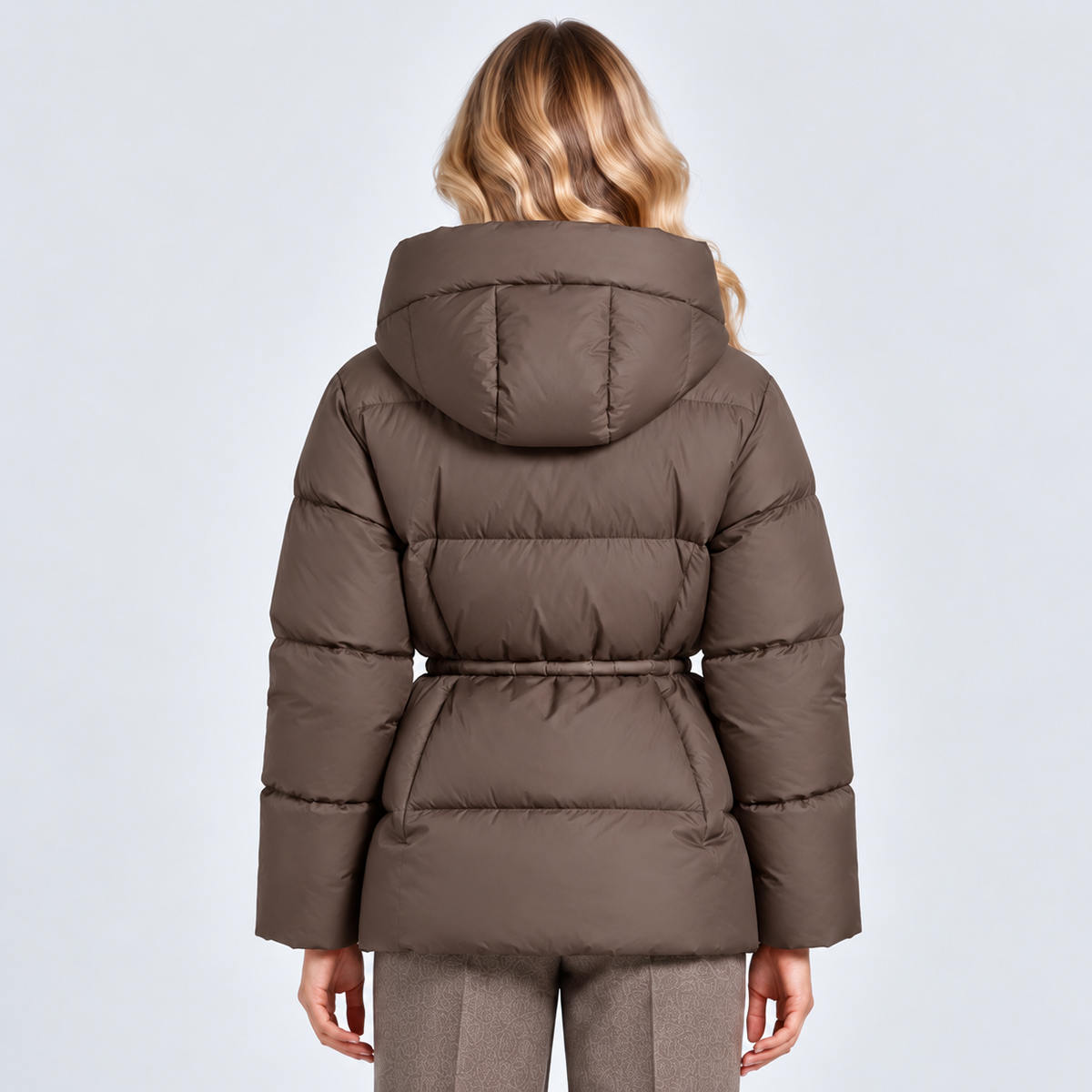 Monvaline | Women's Quilted Puffer Jacket with Drawstring Waist