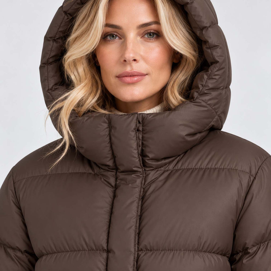 Monvaline | Women's Quilted Puffer Jacket with Drawstring Waist
