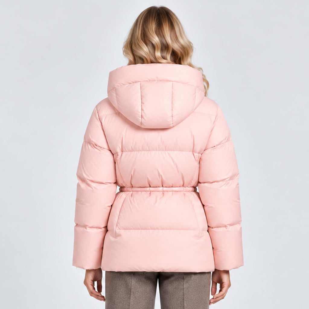 Monvaline | Women's Quilted Puffer Jacket with Drawstring Waist