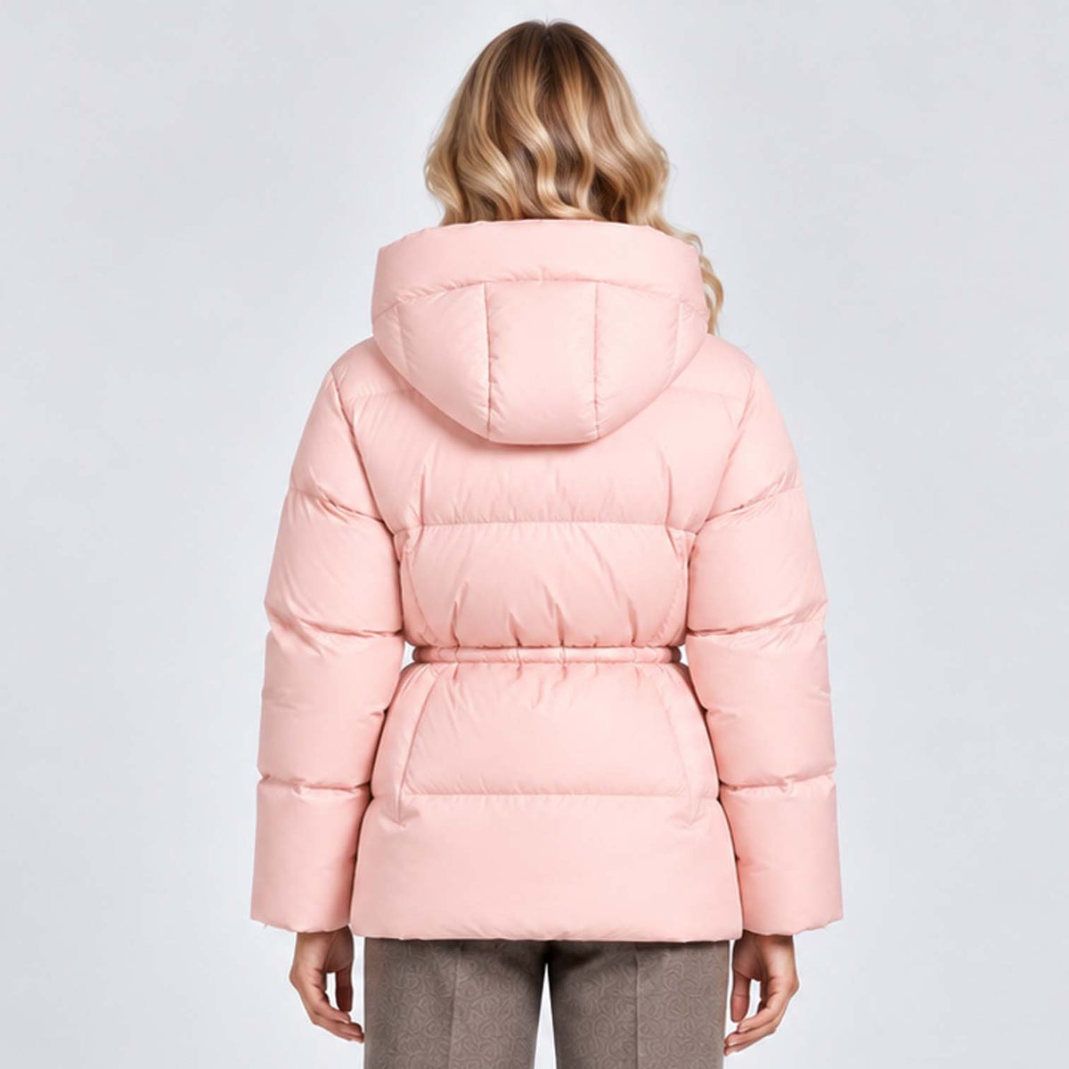 Monvaline | Women's Quilted Puffer Jacket with Drawstring Waist