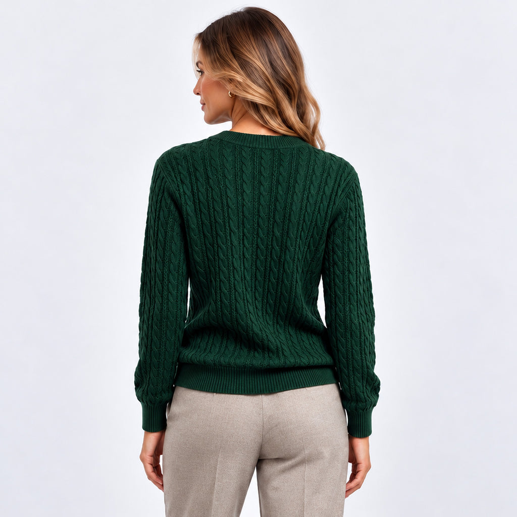 Monvaline | Women's Ribbed Knit Jumper Loose Fit Crew Neck Long Sleeve
