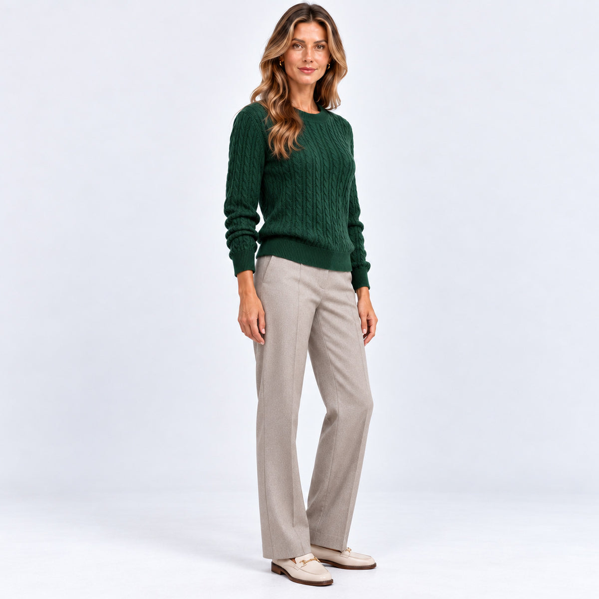 Monvaline | Women's Ribbed Knit Jumper Loose Fit Crew Neck Long Sleeve