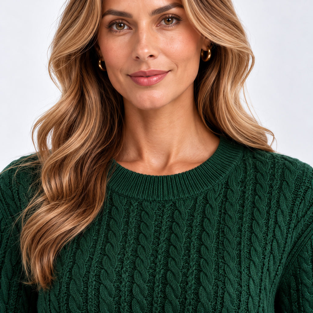 Monvaline | Women's Ribbed Knit Jumper Loose Fit Crew Neck Long Sleeve