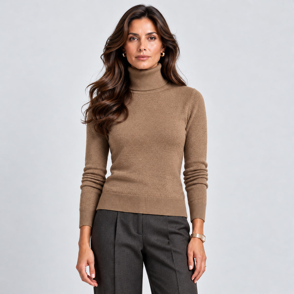Monvaline | Women's Roll Neck Jumper – Slim Fit Autumn Winter