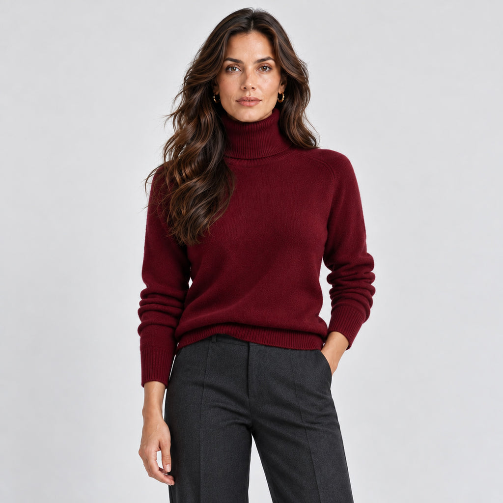 Monvaline | Women's Roll Neck Knitted Jumper – Relaxed Fit