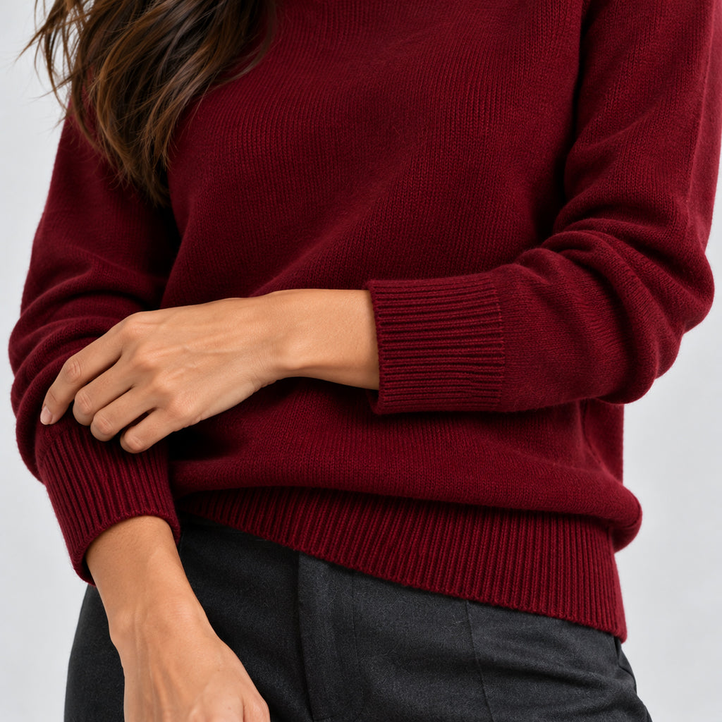 Monvaline | Women's Roll Neck Knitted Jumper – Relaxed Fit